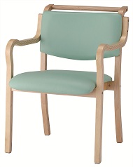 IK木製手掛け付スタッキングチェア グリーン